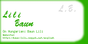 lili baun business card